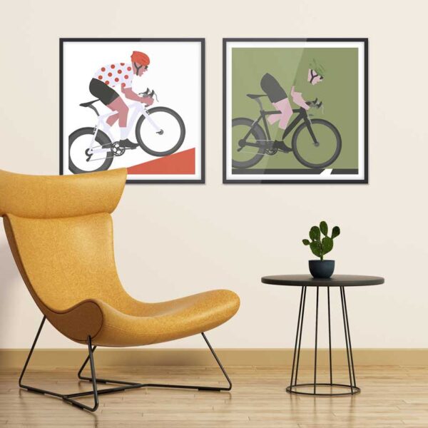 Vintage Tour de France maillots poster by i-Art, colorful and minimalistic.