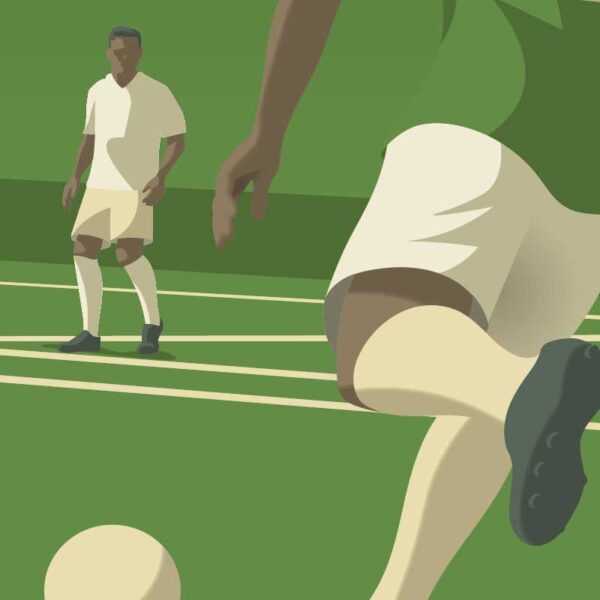 Minimalist football penalty poster with abstract artistic style from i-Art.