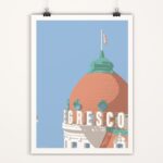 Poster Le Negresco, vibrant travel artwork by i-Art brand.
