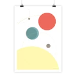 Poster Planètes minimalistes concept design with stylized celestial elements.