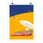 Minimal Poster Plage Sea with text and sun by i-Art, gallery view.