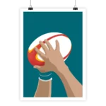 Poster ballon de rugby i-Art avec design dynamique sportif