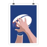 Rugby balloon poster showing an action-packed scrum scene