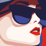 PopArt Poster Woman French Style #2, vibrant colors with elegant woman illustration.
