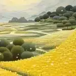 La route des fleures surréaliste artwork in vibrant colors by i-Art.
