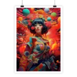 Surrealist concept art poster, Strange Japan by i-Art, vibrant imagery.