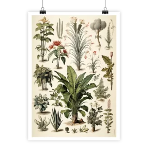 Herbier tropical vintage style by i-Art with botanical illustrations.