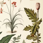 Herbier tropical, vintage botanical illustration from i-Art, natural theme.