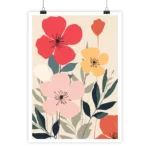 Fleures Matisse #1 vintage poster, minimal natural floral design