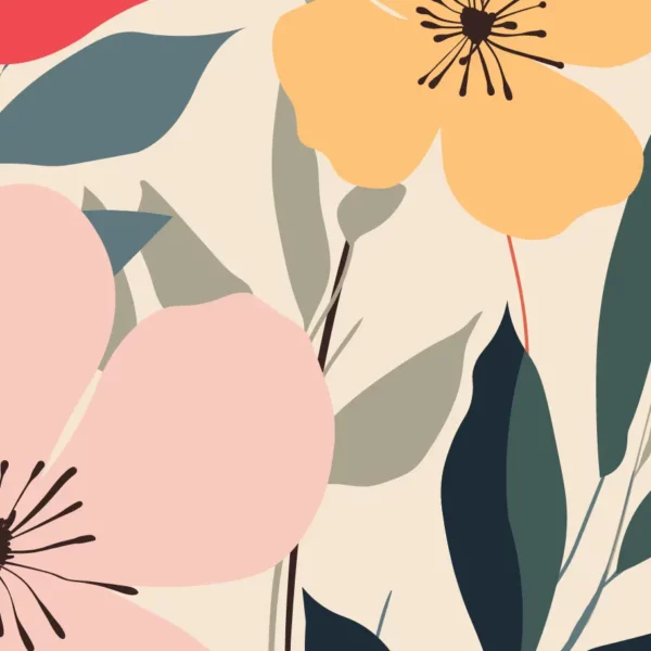 Fleures Matisse #1 vintage-style poster featuring minimalist floral design.