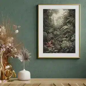 Scène Tropicale #1 couleur vintage-style artwork with tropical elements.
