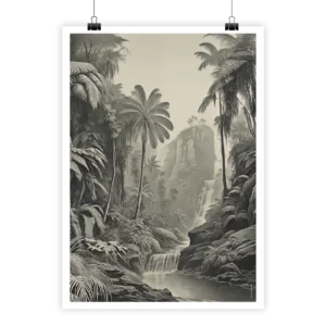 Vintage Scène Tropicale #2 poster featuring lush natural landscape