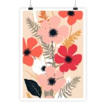 Fleures Matisse #2, vintage minimalist floral poster by i-Art.