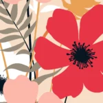 Fleures Matisse #2, minimal vintage art with natural floral elements.