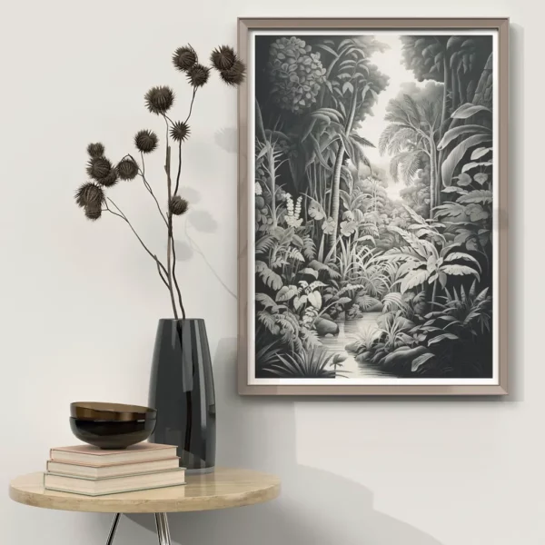 Scène Tropicale #3 vintage natural illustration by i-Art, displayed insitu.