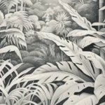 Scène Tropicale #3 with lush vintage tropical elements.