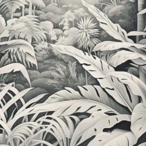 Scène Tropicale #3 with lush vintage tropical elements.