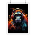 Gorilla in vibrant PopArt style by i-Art, colorful and dynamic.