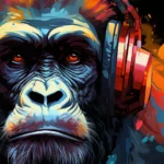 Gorilla colors painting featuring vibrant pop art style from i-Art.