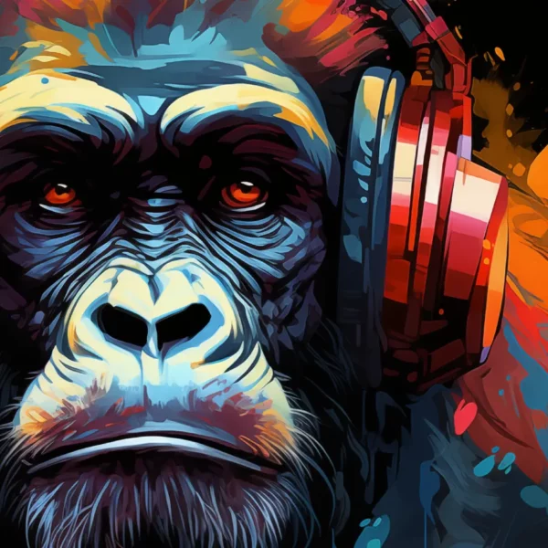 Gorilla colors painting featuring vibrant pop art style from i-Art.