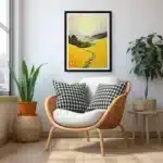 Surréaliste painting La route des fleures by i-Art, vibrant colors.