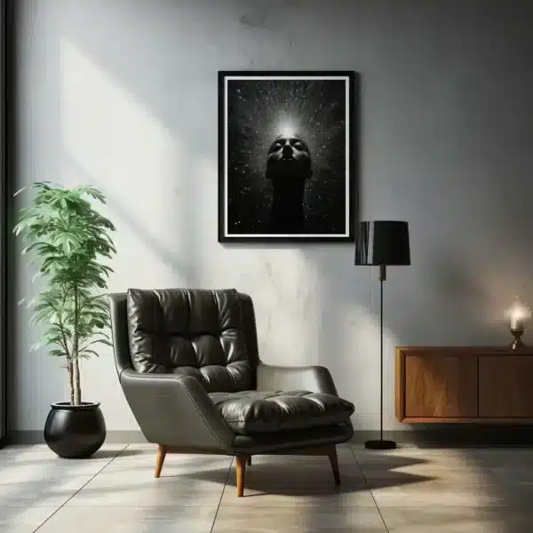 Gothic artwork Starlight Darkness by i-Art in framed gallery display.