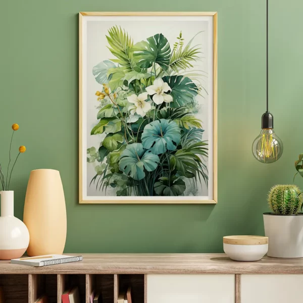 Vintage Composition florale painting by i-Art in elegant rustic frame.