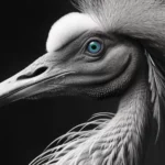 Close-up of Poster Gallinacé N&B by i-Art, showcasing natural details.