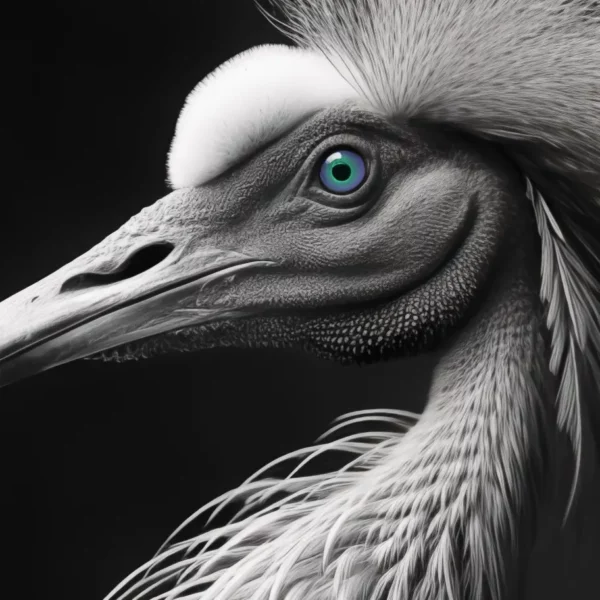 Close-up of Poster Gallinacé N&B by i-Art, showcasing natural details.