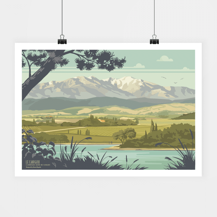 Travel-Poster-Affiche-Canigou-Panoramique Canigou panoramic