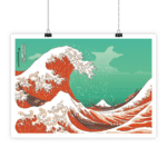 La Grande Vague de Kanagawa - Hokusai (rouge)