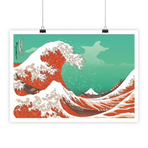 La Grande Vague de Kanagawa - Hokusai (rouge)