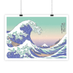 Poster vague Hokusai mauve