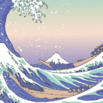 Hokusai's La Grande Vague de Kanagawa, mauve PopArt version.