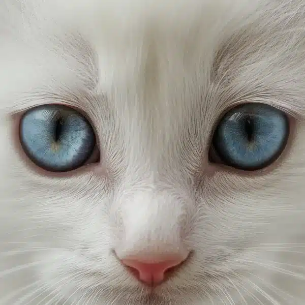Photographie couleur d’un chaton blanc