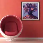 L'homme aux fleurs, surréaliste affiche, homme avec fleurs tête.