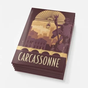Magnets Carcassonne la Bastide with city scene design