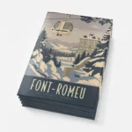 Winter-themed Font-Romeu magnets depicting snowy mountain scenery.