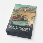 Magnets Gorges de l'Herault scenic souvenir with vibrant colors