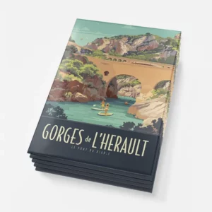 Magnets Gorges de l'Herault scenic souvenir with vibrant colors