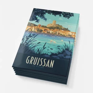 Magnets Gruissan le village featuring rustic coastal scenery.