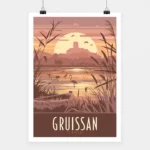 Travel-Poster-Affiche-Gruissan-sunset