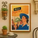 Affiche Spritz retro with vibrant pop art vintage design.
