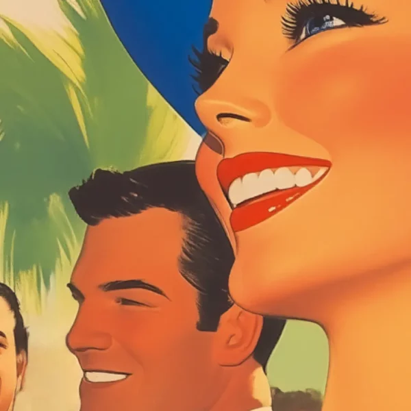 Affiche Spritz retro poster, vibrant Pop Art colors, vintage aesthetic.