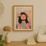 Affiche clean girl style in elegant minimalistic art setting
