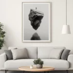 Man on stone concept photo featuring a figure against rock backdrop