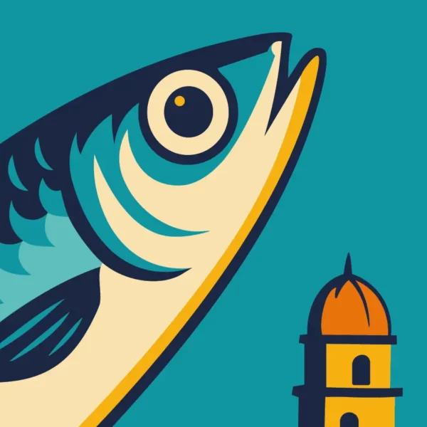 Anchois de Collioure vintage poster featuring i-Art design.