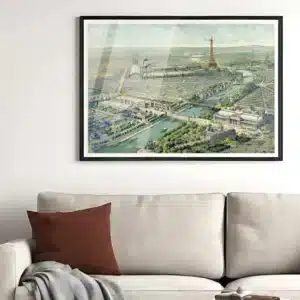 Vintage Expo Universelle Paris poster by i-Art in gallery setting