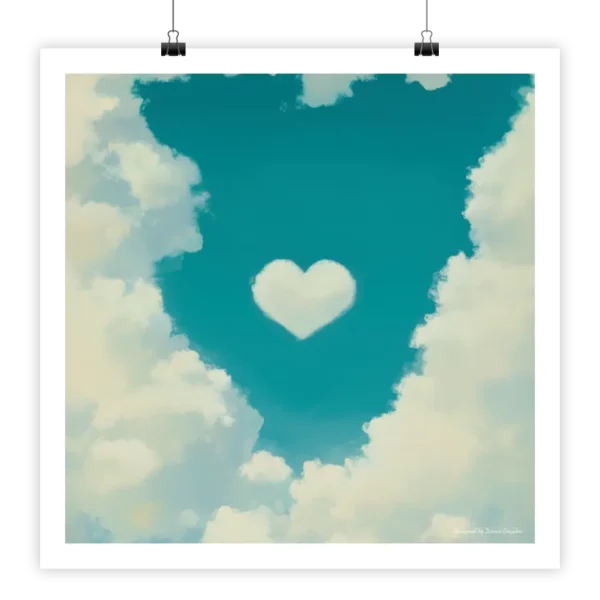 Minimal Love cloud Poster by i-Art featuring soft cloud motifs.