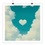 Love cloud poster, minimal concept art by i-Art, 50x50 cm.